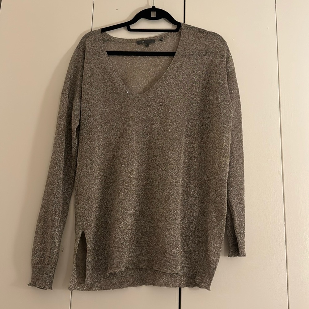 Vince Silver Sheer Top